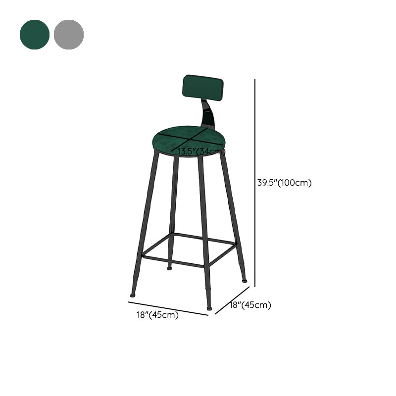 Low Back Dining Stools Round Upholstered Bar Stools with Footrest Clearhalo 'Bar Furniture' 'Bar Stools' 'bar_stools' 'furn' 'furn_bar_stools' 'Furniture' 'Kitchen & Dining Furniture' 7030698