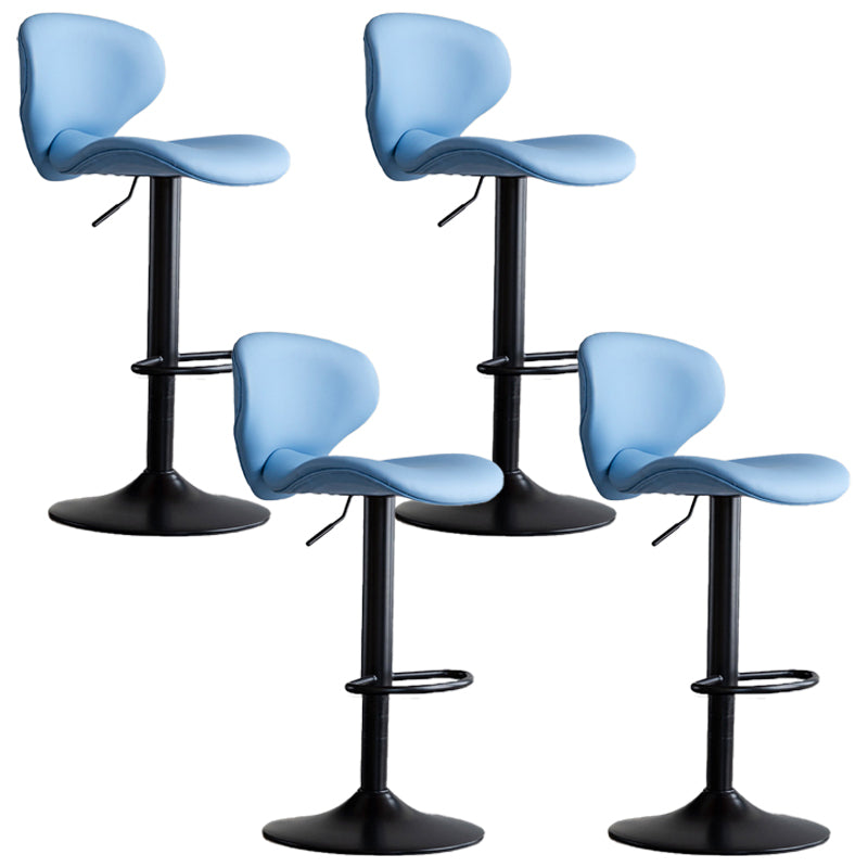 Draaibare verstelbare hoogte Bar Stool Industrial Faux lederen barkruk met voetsteun