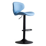 Swivel Adjustable Height Bar Stool Industrial Faux Leather Bar Stool with Footrest