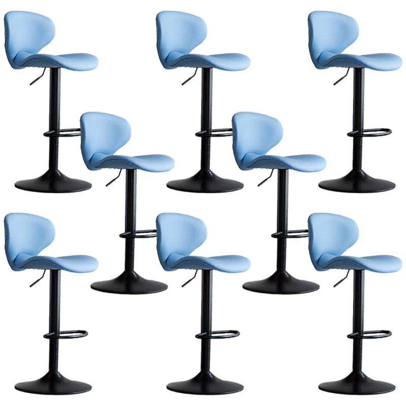 Draaibare verstelbare hoogte Bar Stool Industrial Faux lederen barkruk met voetsteun