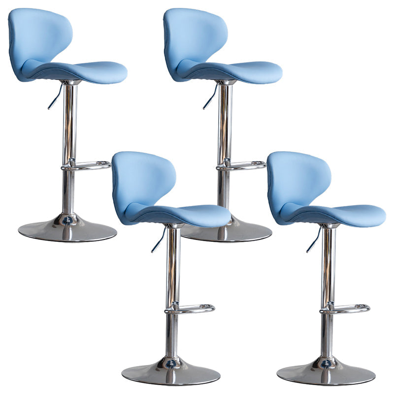 Draaibare verstelbare hoogte Bar Stool Industrial Faux lederen barkruk met voetsteun