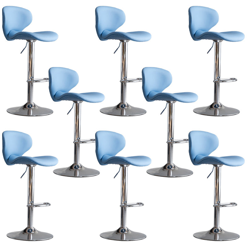 Draaibare verstelbare hoogte Bar Stool Industrial Faux lederen barkruk met voetsteun