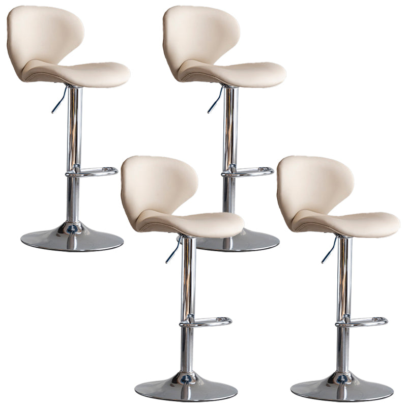 Draaibare verstelbare hoogte Bar Stool Industrial Faux lederen barkruk met voetsteun