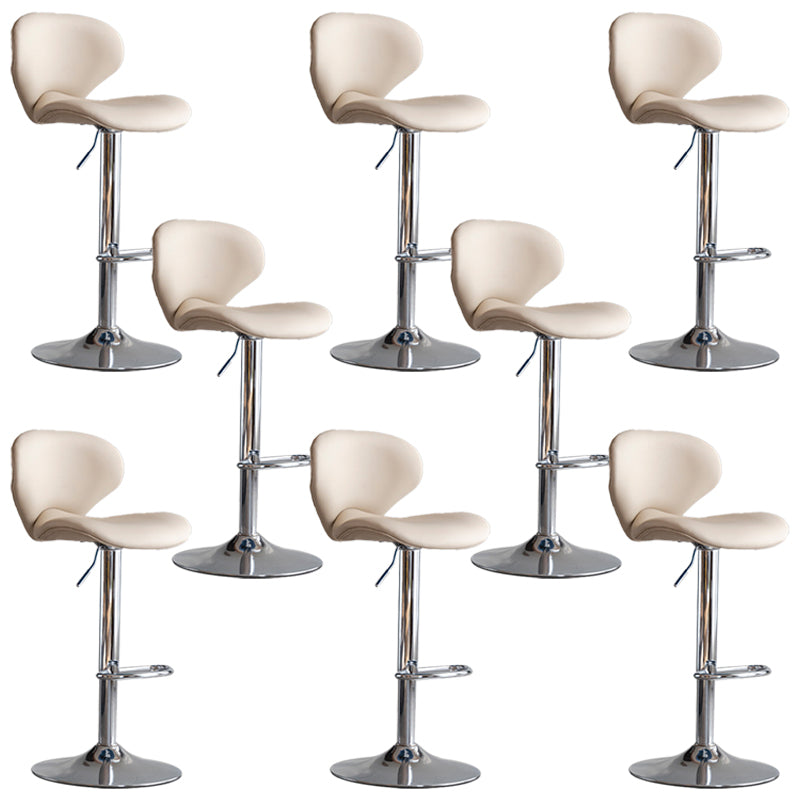 Draaibare verstelbare hoogte Bar Stool Industrial Faux lederen barkruk met voetsteun