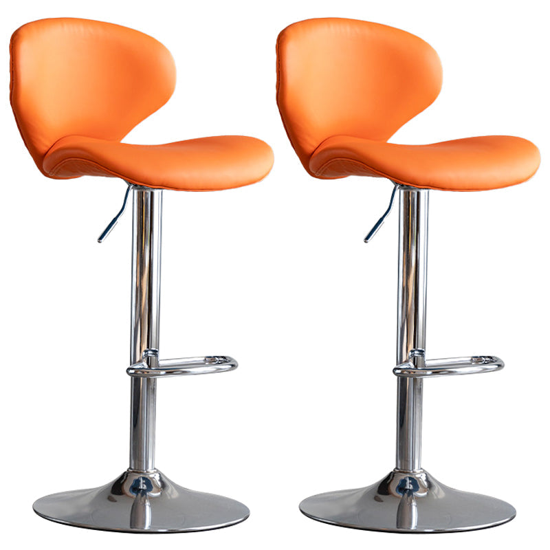 Draaibare verstelbare hoogte Bar Stool Industrial Faux lederen barkruk met voetsteun