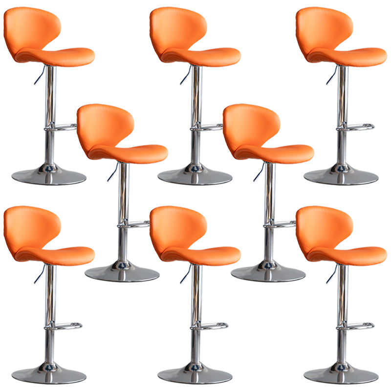 Draaibare verstelbare hoogte Bar Stool Industrial Faux lederen barkruk met voetsteun