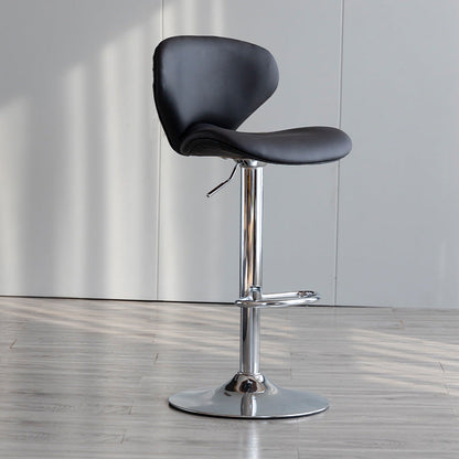 Draaibare verstelbare hoogte Bar Stool Industrial Faux lederen barkruk met voetsteun