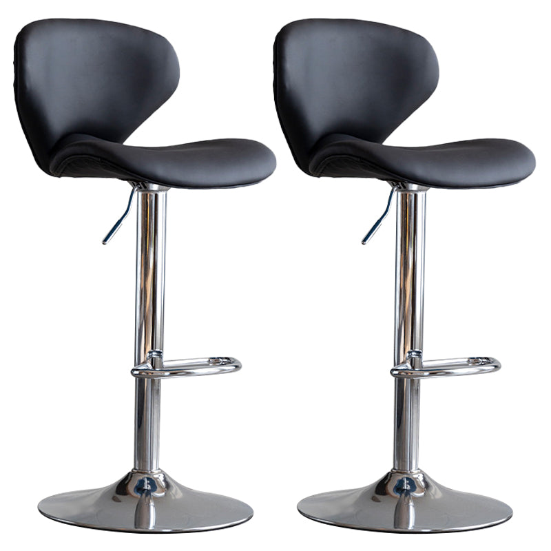 Draaibare verstelbare hoogte Bar Stool Industrial Faux lederen barkruk met voetsteun