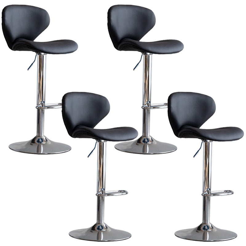 Draaibare verstelbare hoogte Bar Stool Industrial Faux lederen barkruk met voetsteun