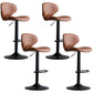 Draaibare verstelbare hoogte Bar Stool Industrial Faux lederen barkruk met voetsteun