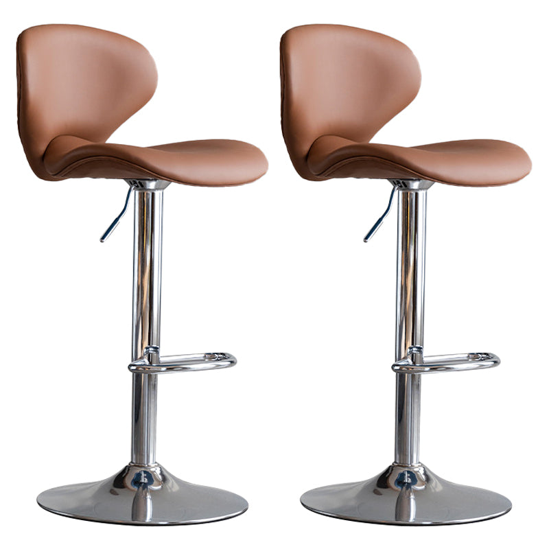 Draaibare verstelbare hoogte Bar Stool Industrial Faux lederen barkruk met voetsteun