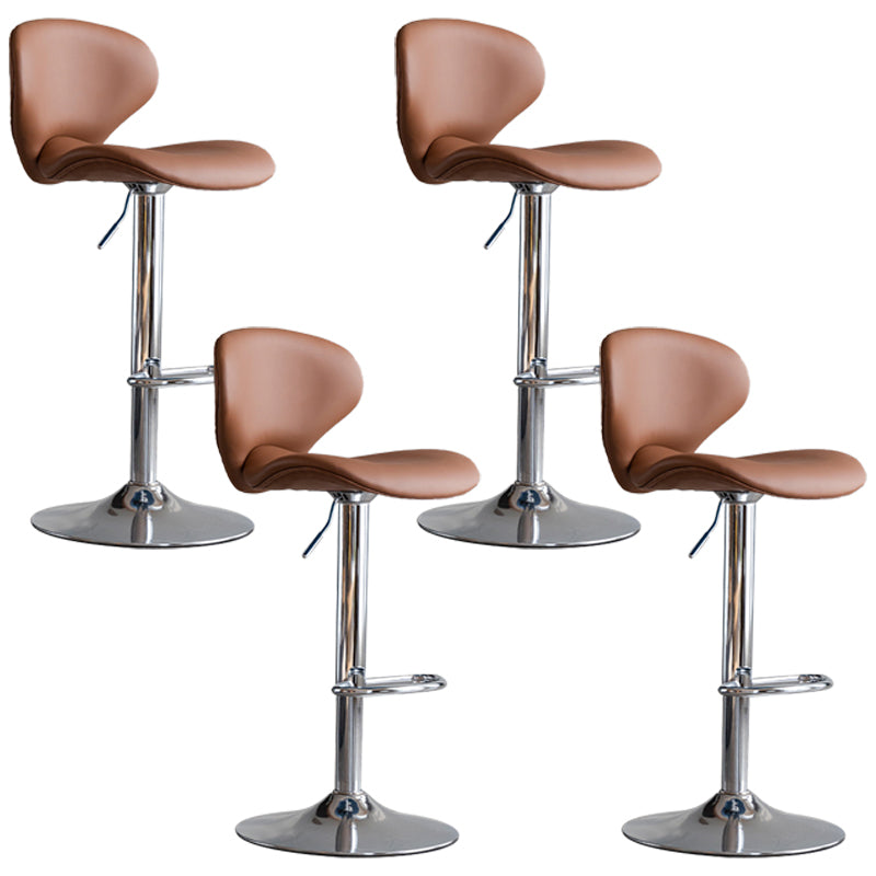 Draaibare verstelbare hoogte Bar Stool Industrial Faux lederen barkruk met voetsteun