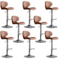 Draaibare verstelbare hoogte Bar Stool Industrial Faux lederen barkruk met voetsteun