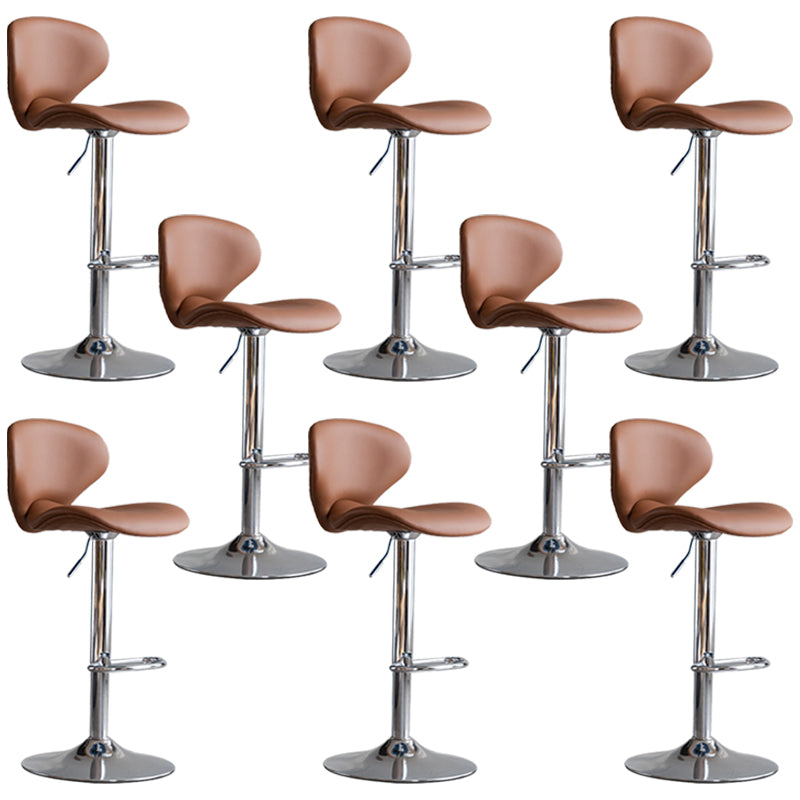 Draaibare verstelbare hoogte Bar Stool Industrial Faux lederen barkruk met voetsteun