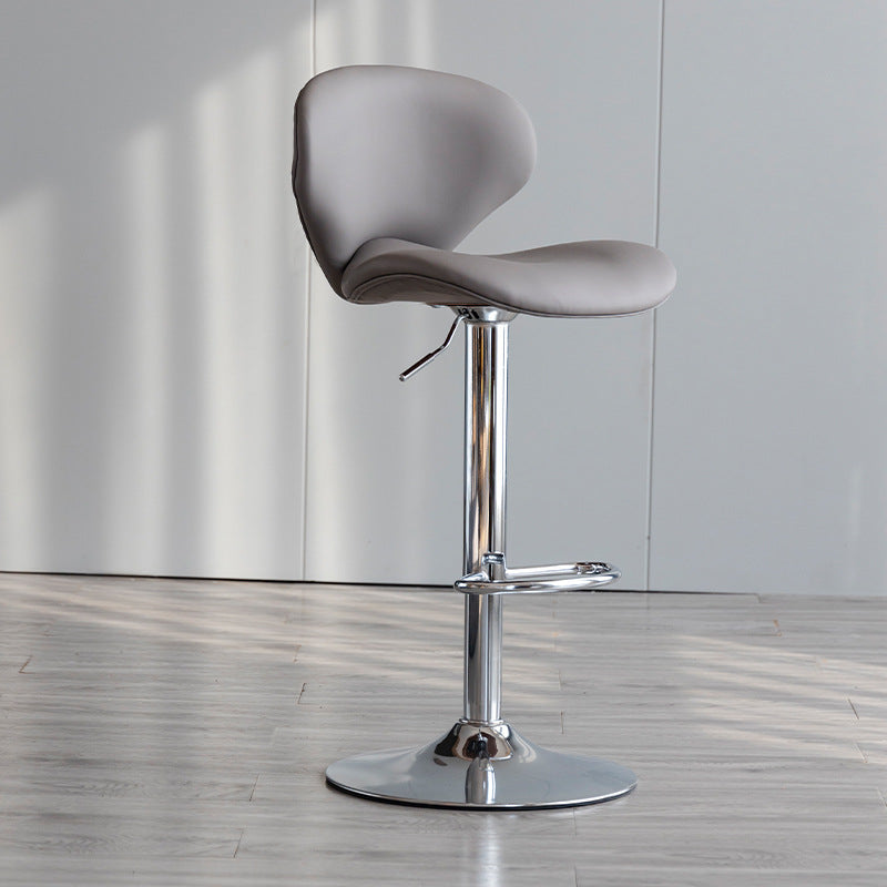 Draaibare verstelbare hoogte Bar Stool Industrial Faux lederen barkruk met voetsteun