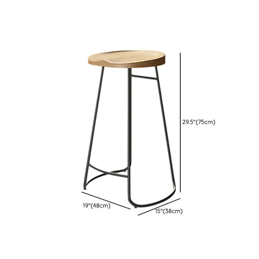Modern Dining Stools Contoured Seat Bar Stools with Metal Base