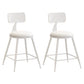 Industrial Iron Bar Stool Bar Height Armless Stool with Cushion White 2 Piece Set Short Stool(18"H) Clearhalo 'Bar Furniture' 'Bar Stools' 'bar_stools' 'furn' 'furn_bar_stools' 'Furniture' 'Kitchen & Dining Furniture' 7030804