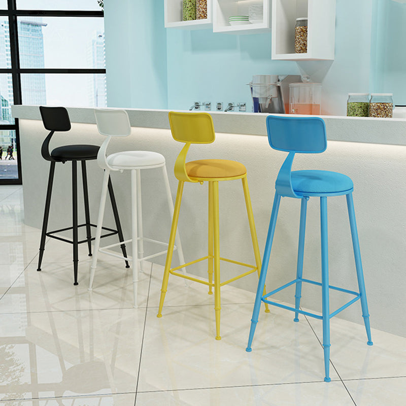 Industrial Iron Bar Stool Bar Height Armless Stool with Cushion Clearhalo 'Bar Furniture' 'Bar Stools' 'bar_stools' 'furn' 'furn_bar_stools' 'Furniture' 'Kitchen & Dining Furniture' 7030805