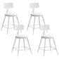 Industrial Iron Bar Stool Bar Height Armless Stool with Cushion White 4 Piece Set Short Stool(18"H) Clearhalo 'Bar Furniture' 'Bar Stools' 'bar_stools' 'furn' 'furn_bar_stools' 'Furniture' 'Kitchen & Dining Furniture' 7030806