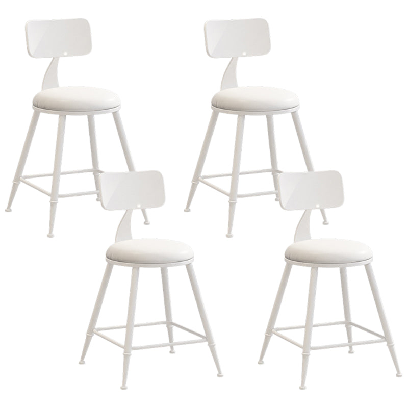 Industrial Iron Bar Stool Bar Height Armless Stool with Cushion White 4 Piece Set Short Stool(18"H) Clearhalo 'Bar Furniture' 'Bar Stools' 'bar_stools' 'furn' 'furn_bar_stools' 'Furniture' 'Kitchen & Dining Furniture' 7030806