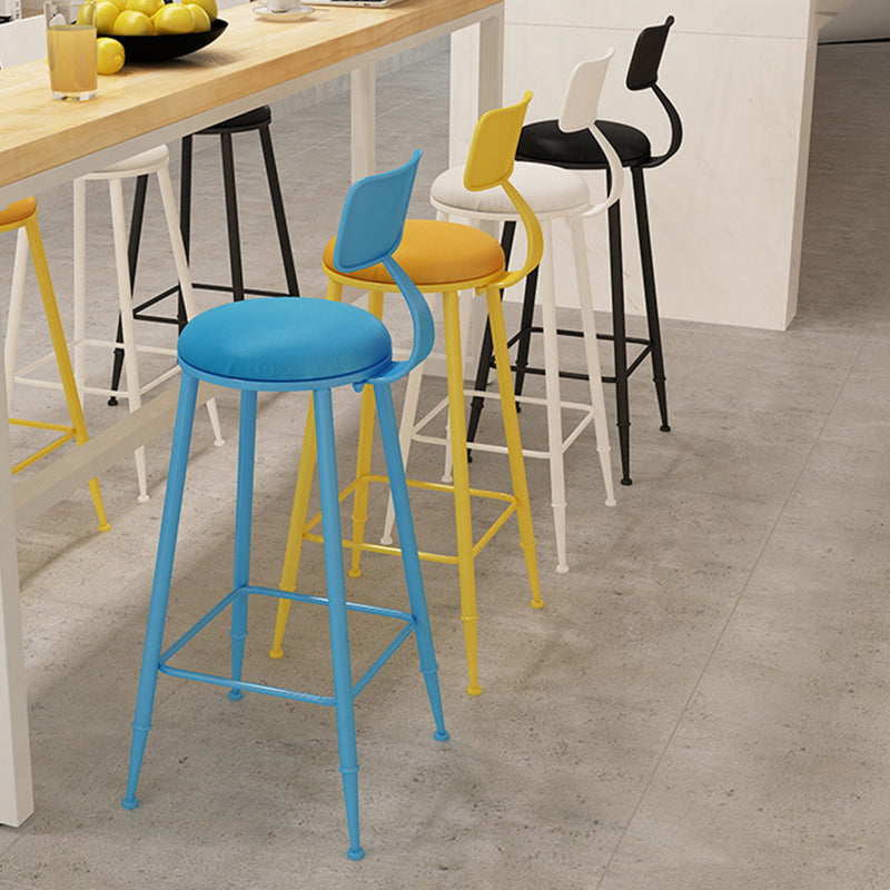 Industrial Iron Bar Stool Bar Height Armless Stool with Cushion Clearhalo 'Bar Furniture' 'Bar Stools' 'bar_stools' 'furn' 'furn_bar_stools' 'Furniture' 'Kitchen & Dining Furniture' 7030807