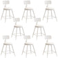 Industrial Iron Bar Stool Bar Height Armless Stool with Cushion White 8 Piece Set Short Stool(18"H) Clearhalo 'Bar Furniture' 'Bar Stools' 'bar_stools' 'furn' 'furn_bar_stools' 'Furniture' 'Kitchen & Dining Furniture' 7030811