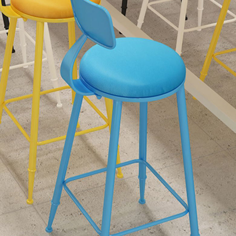 Industrial Iron Bar Stool Bar Height Armless Stool with Cushion Clearhalo 'Bar Furniture' 'Bar Stools' 'bar_stools' 'furn' 'furn_bar_stools' 'Furniture' 'Kitchen & Dining Furniture' 7030812