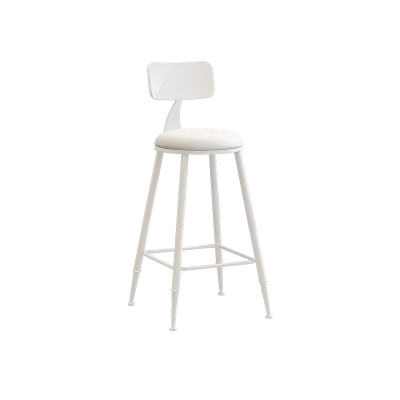 Industrial Iron Bar Stool Bar Height Armless Stool with Cushion White 1 Piece Counter Stool(26"H) Clearhalo 'Bar Furniture' 'Bar Stools' 'bar_stools' 'furn' 'furn_bar_stools' 'Furniture' 'Kitchen & Dining Furniture' 7030813