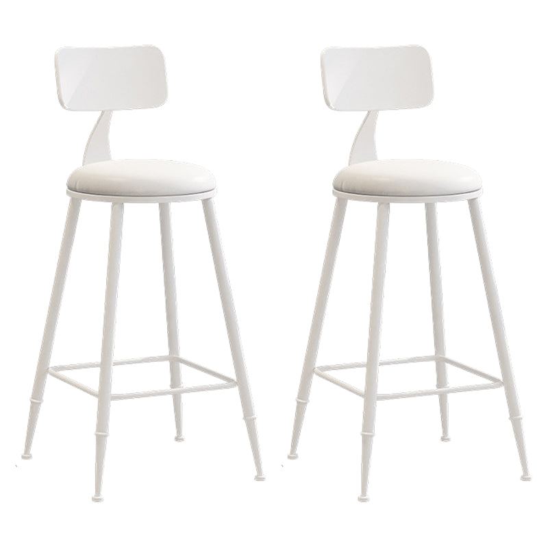 Industrial Iron Bar Stool Bar Height Armless Stool with Cushion White 2 Piece Set Counter Stool(26"H) Clearhalo 'Bar Furniture' 'Bar Stools' 'bar_stools' 'furn' 'furn_bar_stools' 'Furniture' 'Kitchen & Dining Furniture' 7030815_9660c071-d01c-4d8f-ad89-2e52ea6a143b