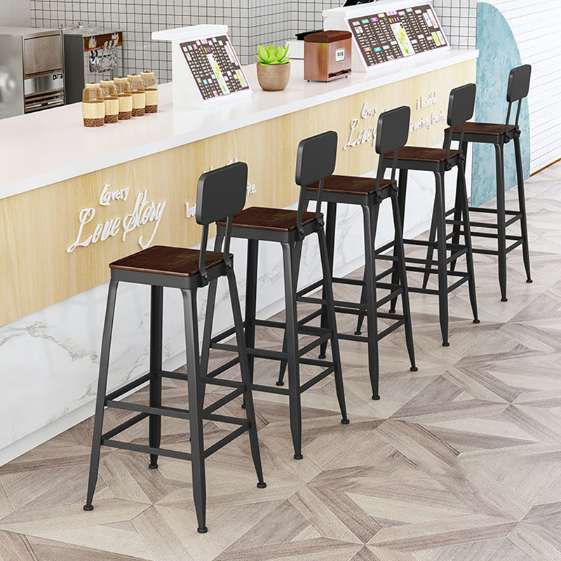 Industrial Iron Bar Stool Bar Height Armless Stool with Cushion Clearhalo 'Bar Furniture' 'Bar Stools' 'bar_stools' 'furn' 'furn_bar_stools' 'Furniture' 'Kitchen & Dining Furniture' 7030816