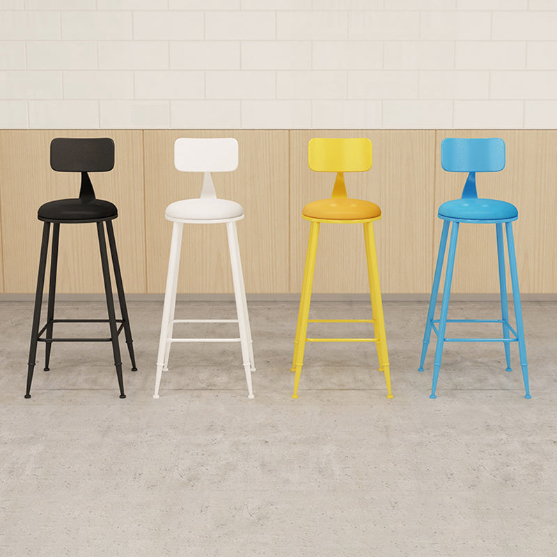 Industrial Iron Bar Stool Bar Height Armless Stool with Cushion Clearhalo 'Bar Furniture' 'Bar Stools' 'bar_stools' 'furn' 'furn_bar_stools' 'Furniture' 'Kitchen & Dining Furniture' 7030819