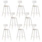 Industrial Iron Bar Stool Bar Height Armless Stool with Cushion White 8 Piece Set Counter Stool(26"H) Clearhalo 'Bar Furniture' 'Bar Stools' 'bar_stools' 'furn' 'furn_bar_stools' 'Furniture' 'Kitchen & Dining Furniture' 7030820