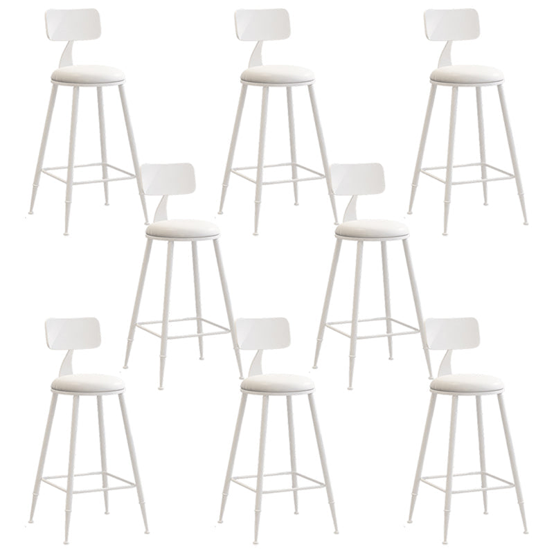 Industrial Iron Bar Stool Bar Height Armless Stool with Cushion White 8 Piece Set Counter Stool(26"H) Clearhalo 'Bar Furniture' 'Bar Stools' 'bar_stools' 'furn' 'furn_bar_stools' 'Furniture' 'Kitchen & Dining Furniture' 7030820