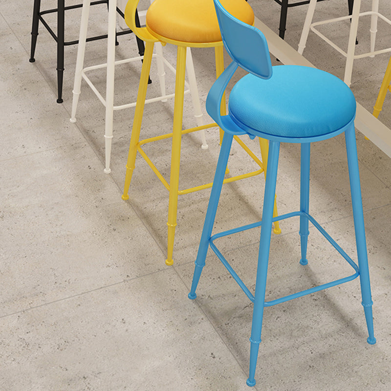 Industrial Iron Bar Stool Bar Height Armless Stool with Cushion Clearhalo 'Bar Furniture' 'Bar Stools' 'bar_stools' 'furn' 'furn_bar_stools' 'Furniture' 'Kitchen & Dining Furniture' 7030821