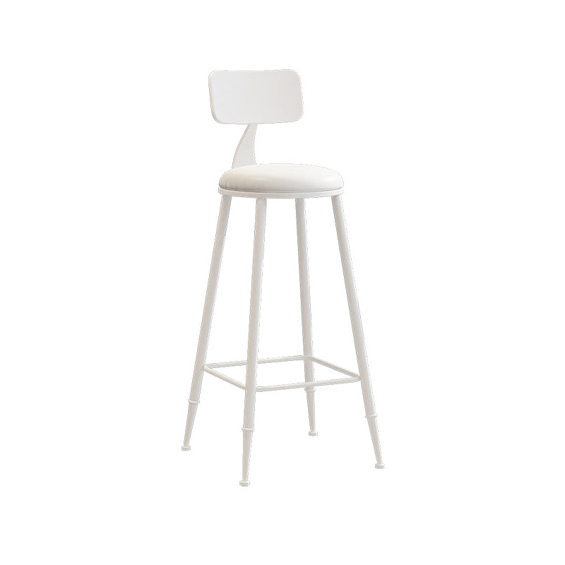 Industrial Iron Bar Stool Bar Height Armless Stool with Cushion White 1 Piece Bar Stool(30"H) Clearhalo 'Bar Furniture' 'Bar Stools' 'bar_stools' 'furn' 'furn_bar_stools' 'Furniture' 'Kitchen & Dining Furniture' 7030822