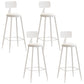 Industrial Iron Bar Stool Bar Height Armless Stool with Cushion White 4 Piece Set Bar Stool(30"H) Clearhalo 'Bar Furniture' 'Bar Stools' 'bar_stools' 'furn' 'furn_bar_stools' 'Furniture' 'Kitchen & Dining Furniture' 7030824