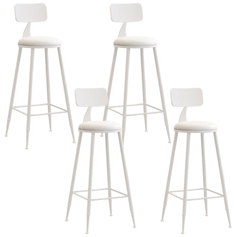 Industrial Iron Bar Stool Bar Height Armless Stool with Cushion White 4 Piece Set Bar Stool(30"H) Clearhalo 'Bar Furniture' 'Bar Stools' 'bar_stools' 'furn' 'furn_bar_stools' 'Furniture' 'Kitchen & Dining Furniture' 7030824