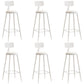 Industrial Iron Bar Stool Bar Height Armless Stool with Cushion White 6 Piece Set Bar Stool(30"H) Clearhalo 'Bar Furniture' 'Bar Stools' 'bar_stools' 'furn' 'furn_bar_stools' 'Furniture' 'Kitchen & Dining Furniture' 7030825