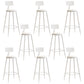 Industrial Iron Bar Stool Bar Height Armless Stool with Cushion White 8 Piece Set Bar Stool(30"H) Clearhalo 'Bar Furniture' 'Bar Stools' 'bar_stools' 'furn' 'furn_bar_stools' 'Furniture' 'Kitchen & Dining Furniture' 7030826