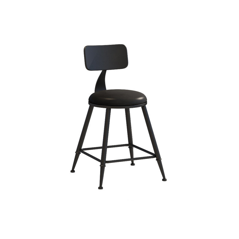 Industrial Iron Bar Stool Bar Height Armless Stool with Cushion Black 1 Piece Short Stool(18"H) Clearhalo 'Bar Furniture' 'Bar Stools' 'bar_stools' 'furn' 'furn_bar_stools' 'Furniture' 'Kitchen & Dining Furniture' 7030827