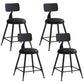Industrial Iron Bar Stool Bar Height Armless Stool with Cushion Black 4 Piece Set Short Stool(18"H) Clearhalo 'Bar Furniture' 'Bar Stools' 'bar_stools' 'furn' 'furn_bar_stools' 'Furniture' 'Kitchen & Dining Furniture' 7030829