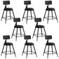 Industrial Iron Bar Stool Bar Height Armless Stool with Cushion Black 8 Piece Set Short Stool(18"H) Clearhalo 'Bar Furniture' 'Bar Stools' 'bar_stools' 'furn' 'furn_bar_stools' 'Furniture' 'Kitchen & Dining Furniture' 7030831