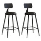 Industrial Iron Bar Stool Bar Height Armless Stool with Cushion Black 2 Piece Set Counter Stool(26"H) Clearhalo 'Bar Furniture' 'Bar Stools' 'bar_stools' 'furn' 'furn_bar_stools' 'Furniture' 'Kitchen & Dining Furniture' 7030833