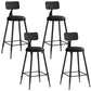Industrial Iron Bar Stool Bar Height Armless Stool with Cushion Black 4 Piece Set Counter Stool(26"H) Clearhalo 'Bar Furniture' 'Bar Stools' 'bar_stools' 'furn' 'furn_bar_stools' 'Furniture' 'Kitchen & Dining Furniture' 7030834