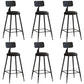 Industrial Iron Bar Stool Bar Height Armless Stool with Cushion Black 6 Piece Set Counter Stool(26"H) Clearhalo 'Bar Furniture' 'Bar Stools' 'bar_stools' 'furn' 'furn_bar_stools' 'Furniture' 'Kitchen & Dining Furniture' 7030835