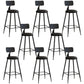 Industrial Iron Bar Stool Bar Height Armless Stool with Cushion Black 8 Piece Set Counter Stool(26"H) Clearhalo 'Bar Furniture' 'Bar Stools' 'bar_stools' 'furn' 'furn_bar_stools' 'Furniture' 'Kitchen & Dining Furniture' 7030836