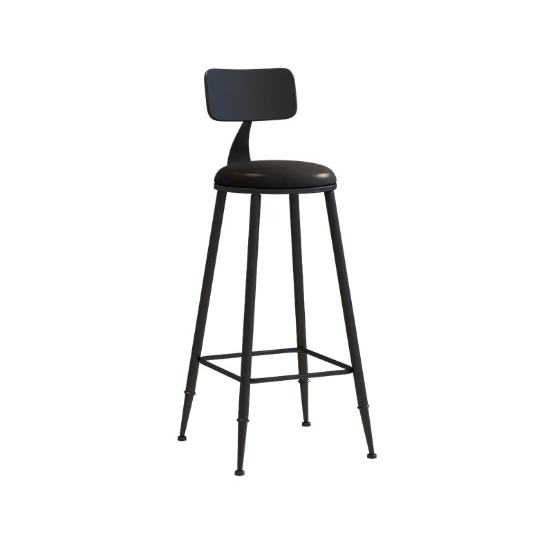 Industrial Iron Bar Stool Bar Height Armless Stool with Cushion Black 1 Piece Bar Stool(30"H) Clearhalo 'Bar Furniture' 'Bar Stools' 'bar_stools' 'furn' 'furn_bar_stools' 'Furniture' 'Kitchen & Dining Furniture' 7030837