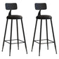 Industrial Iron Bar Stool Bar Height Armless Stool with Cushion Black 2 Piece Set Bar Stool(30"H) Clearhalo 'Bar Furniture' 'Bar Stools' 'bar_stools' 'furn' 'furn_bar_stools' 'Furniture' 'Kitchen & Dining Furniture' 7030838