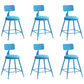 Industrial Iron Bar Stool Bar Height Armless Stool with Cushion Blue 6 Piece Set Short Stool(18"H) Clearhalo 'Bar Furniture' 'Bar Stools' 'bar_stools' 'furn' 'furn_bar_stools' 'Furniture' 'Kitchen & Dining Furniture' 7030845