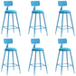 Industrial Iron Bar Stool Bar Height Armless Stool with Cushion Blue 6 Piece Set Counter Stool(26"H) Clearhalo 'Bar Furniture' 'Bar Stools' 'bar_stools' 'furn' 'furn_bar_stools' 'Furniture' 'Kitchen & Dining Furniture' 7030850